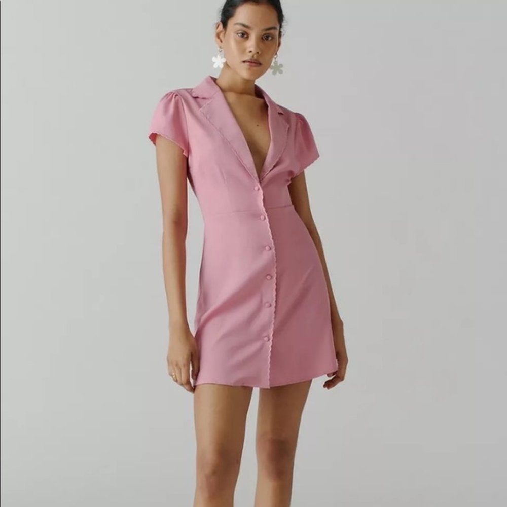 Urban Outfitters Betty Collar Mini Dress - Pink/M